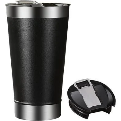 Copo térmico inox 500 ml com abridor – preto